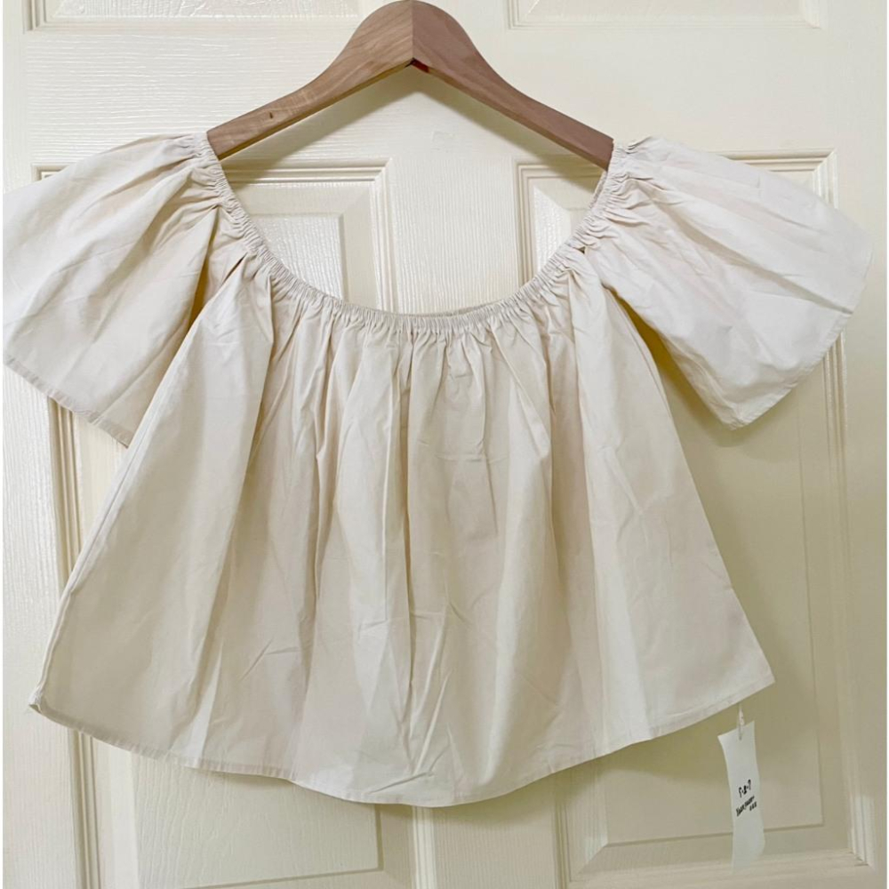 全新台灣現貨 寬鬆顯瘦一字肩荷葉邊襯衫上衣-細節圖3