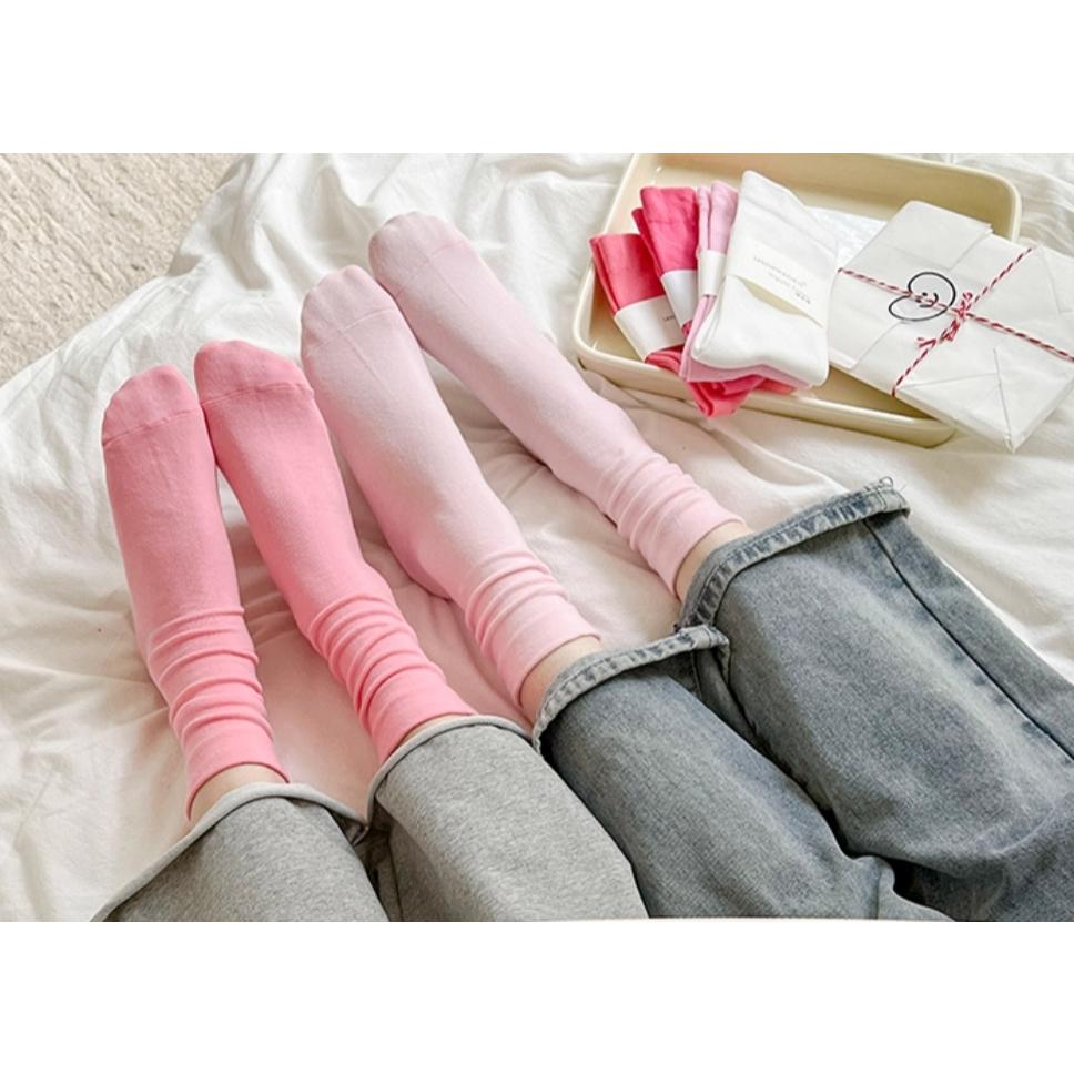 全新台灣現貨 彩色多巴胺 素色中筒襪 堆堆襪-細節圖2