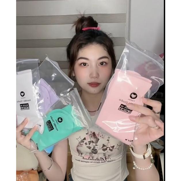 全新台灣現貨 彩色多巴胺 素色中筒襪 堆堆襪-細節圖5