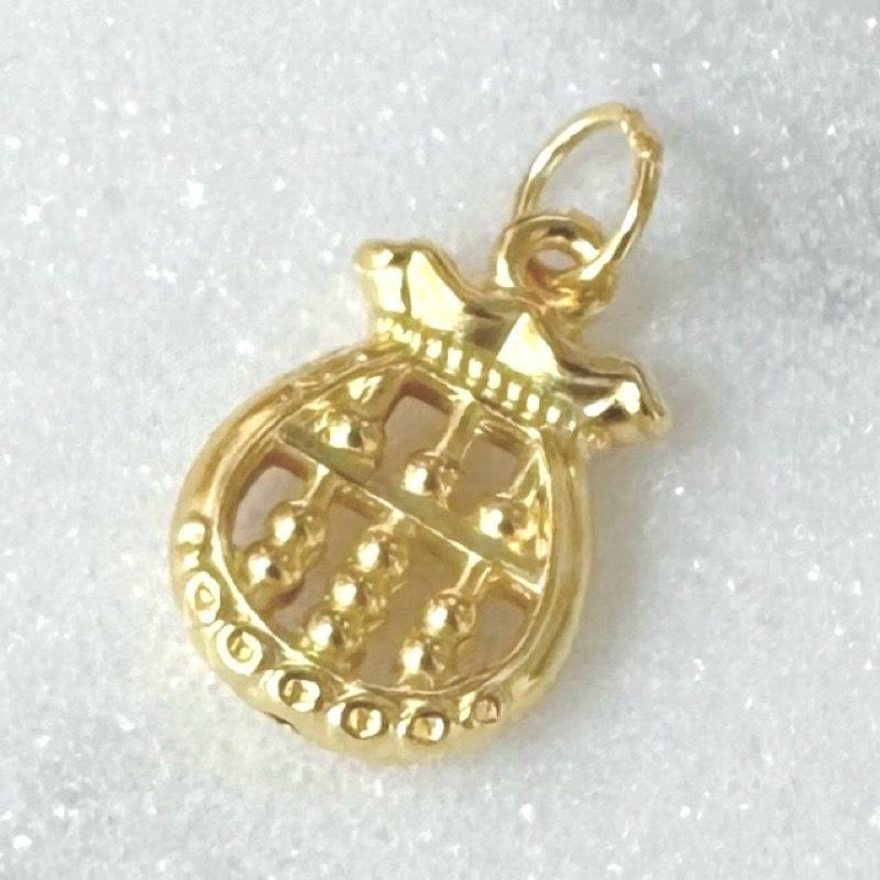 全新 24K金包999足銀 金算盤錢袋 墜子(不含鏈)-細節圖4