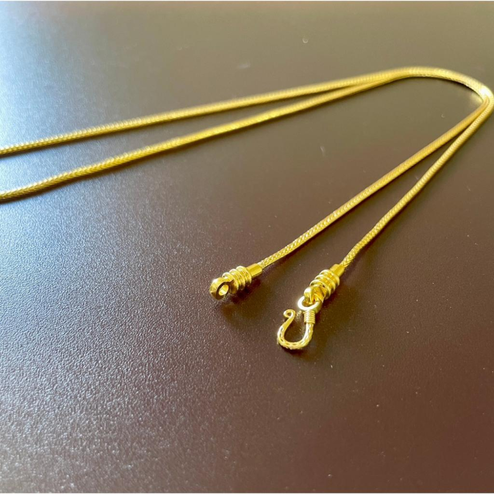 全新台灣現貨 不易退色高質感 金色 素鍊 佛牌鏈 佛牌鍊 60公分-細節圖2