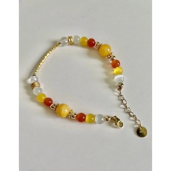 ｛免運推薦｝貓眼石+蜜蠟 設計款手鍊 手鏈-細節圖2