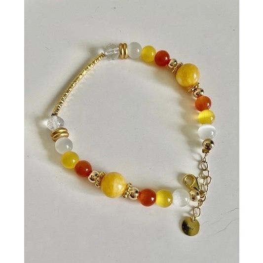 ｛免運推薦｝貓眼石+蜜蠟 設計款手鍊 手鏈-細節圖3