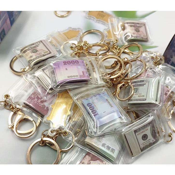 仿真鈔票 台幣美金 招財令鑰匙圈掛飾 仿真台幣1000-細節圖2