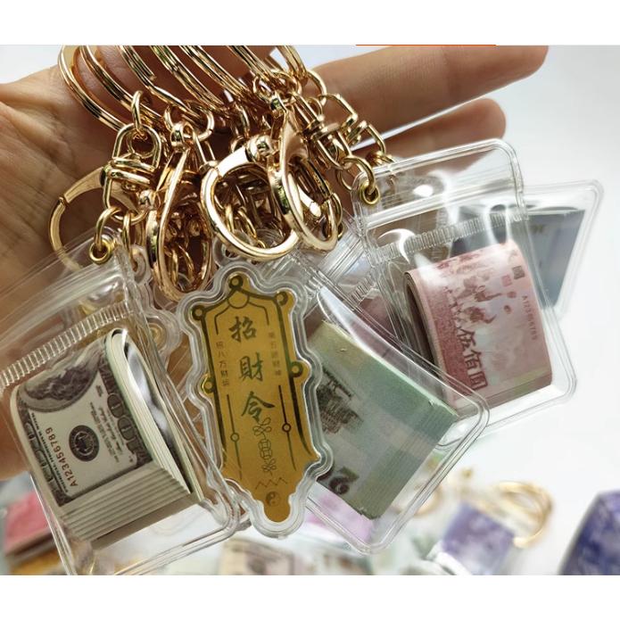 仿真鈔票 台幣美金 招財令鑰匙圈掛飾 仿真美金100-細節圖2