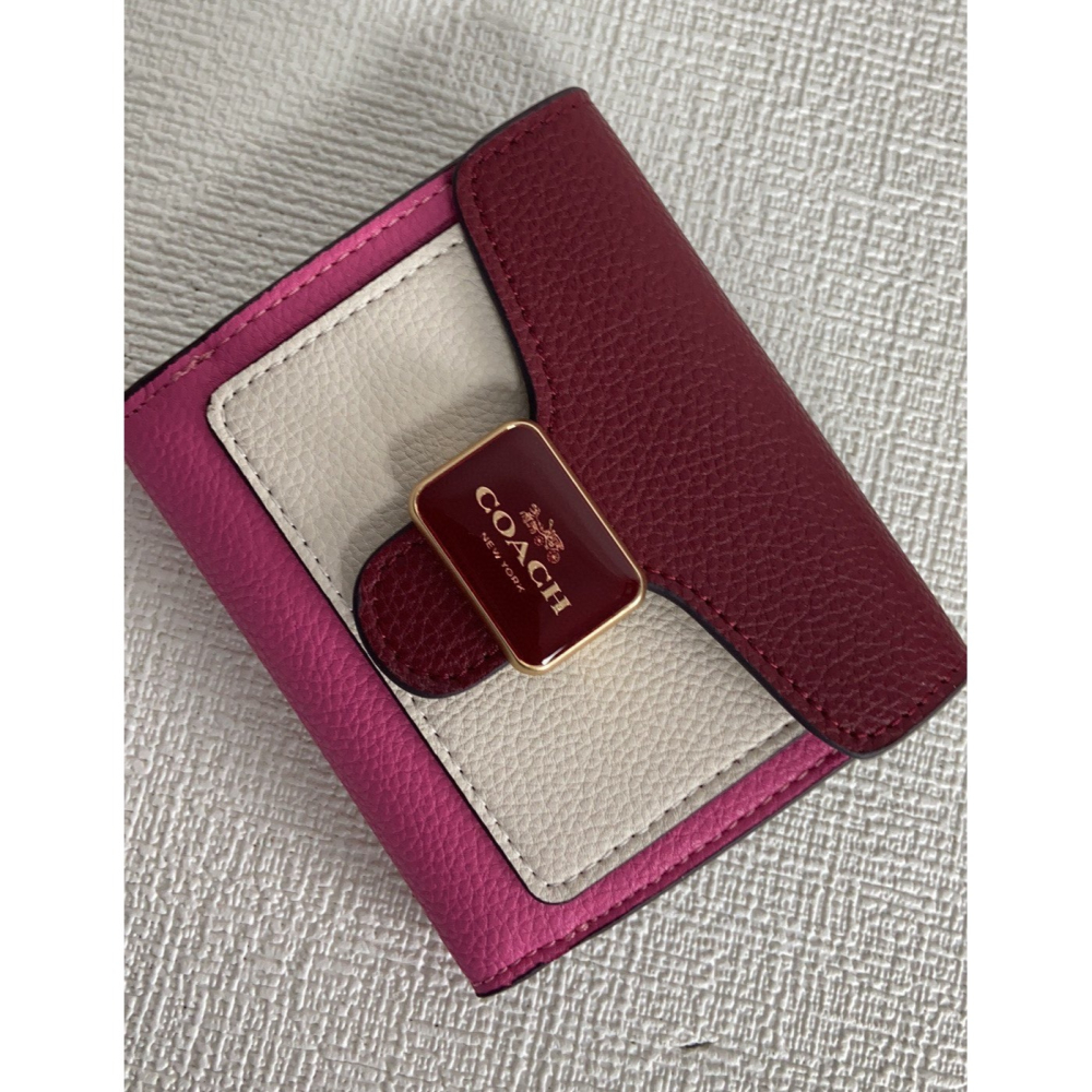 （momo shop）Coach 蔻馳 新款皮夾 中夾 女士牛皮翻蓋按釦長款錢包 時尚手拿包 多卡位錢夾 卡包-細節圖7