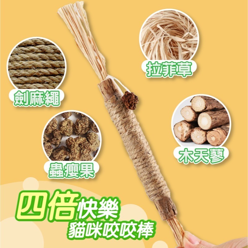 【秒發🔥免運】貓咪木天蓼 木天蓼麻繩棒 小麥草木天蓼 貓咪玩具 貓草玩具 貓咪用品 貓咪磨牙 寵物零食 寵物用品-細節圖5