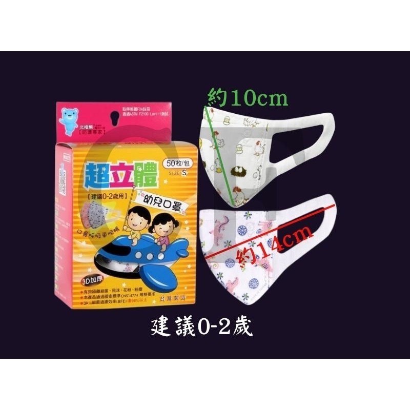 日昇 北極熊 3D口罩 3D超立體 兒童口罩 幼兒口罩 (花色隨機出貨) 50入/盒裝 無鼻樑壓條-細節圖2