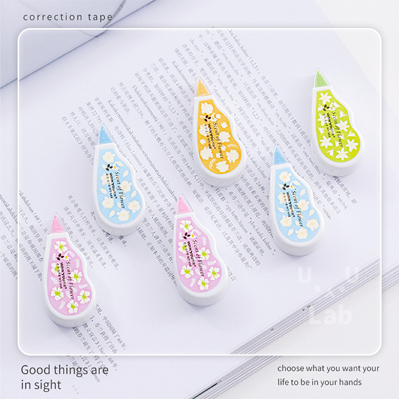 【新品上市 台灣現貨】修正帶 立可帶 迷你修正帶 文具 事務用品 透明 馬卡龍 可愛 簡約 彩虹 無印 小花-細節圖8