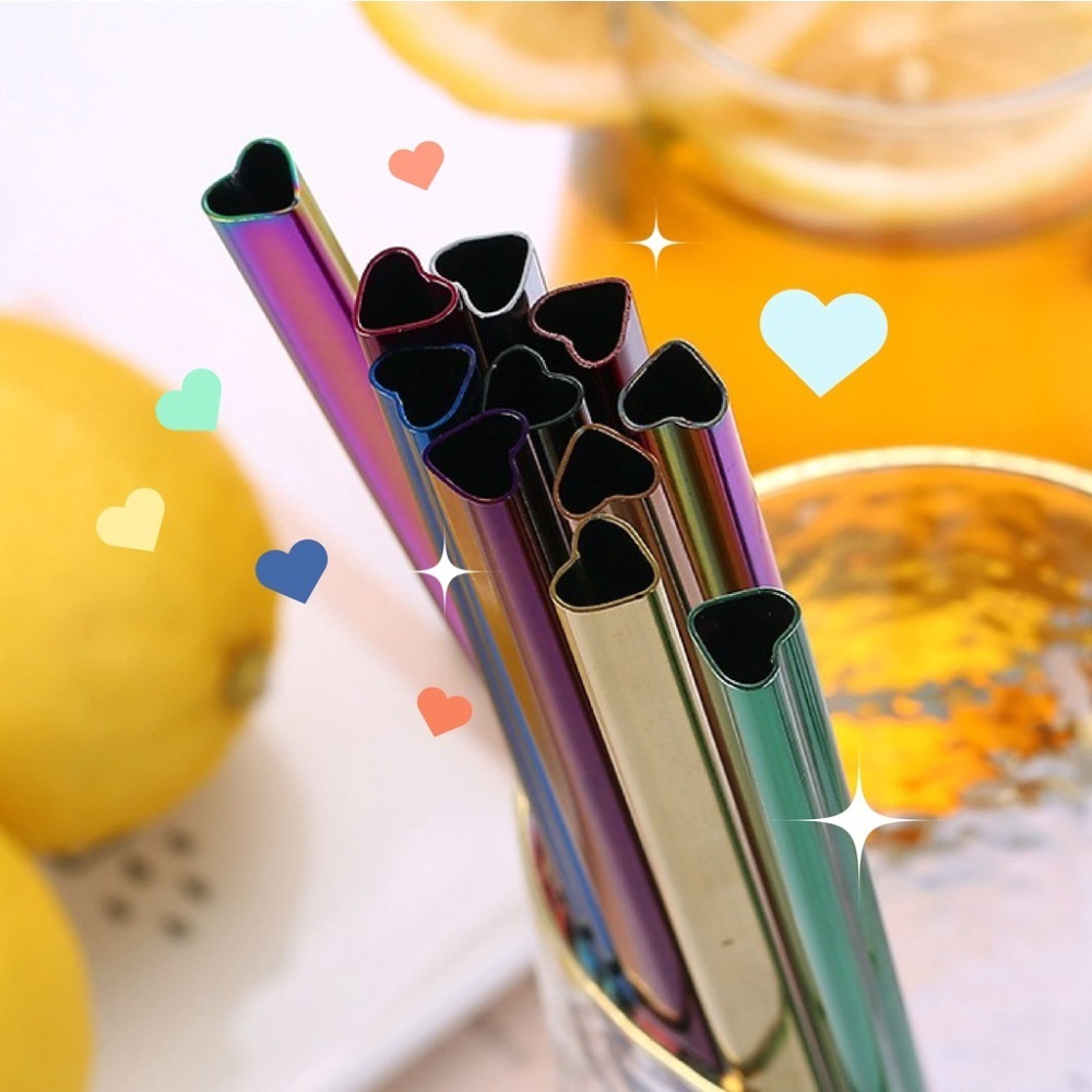 【H嚴選】不鏽鋼吸管 不銹鋼吸管 愛心吸管 環保吸管 冰霸杯吸管 吸管套 鐵吸管 環保吸管組 細吸管 吸管刷-細節圖8