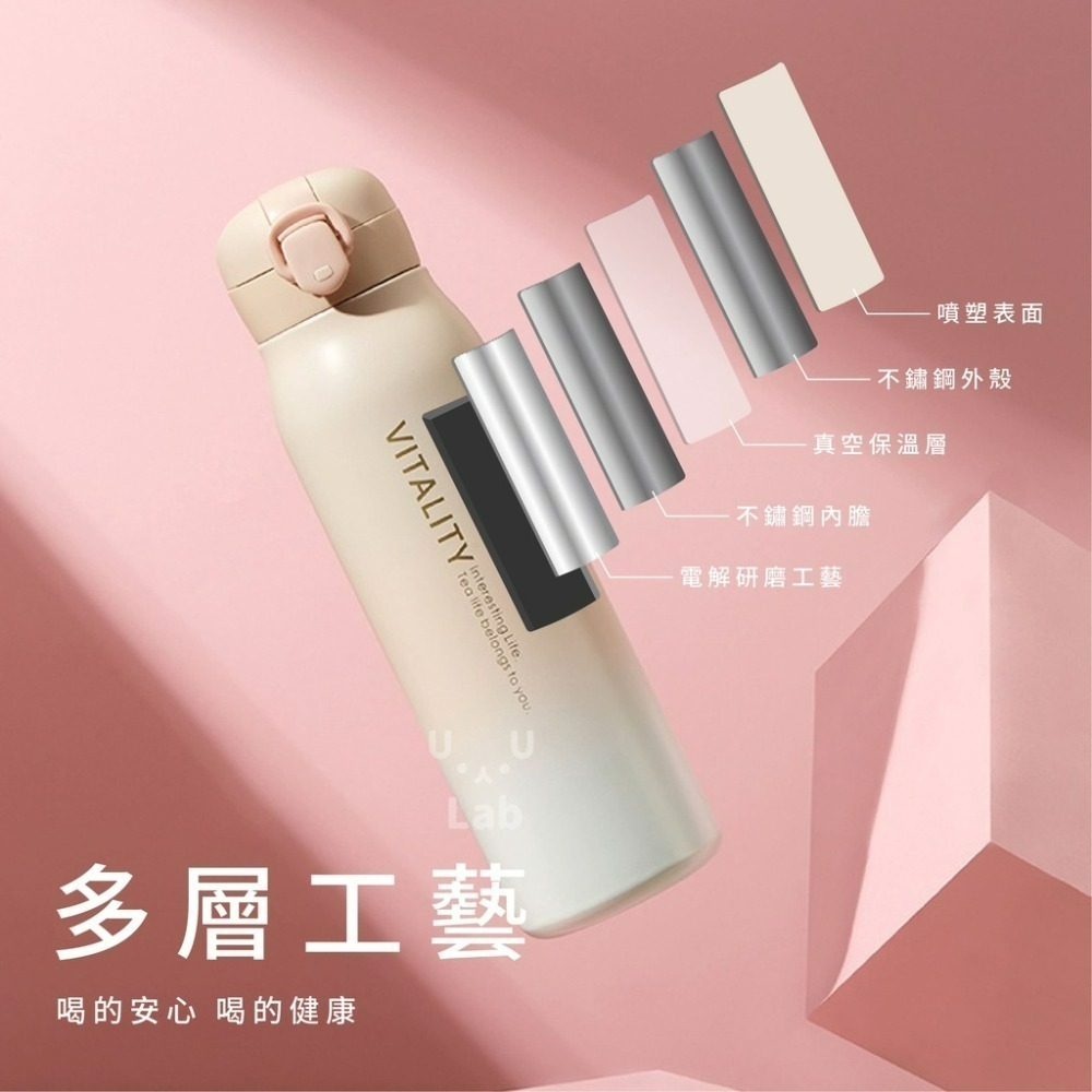 【H嚴選】保溫瓶 保溫杯 750ml 保溫水壺 漸層保溫瓶 漸層保溫杯 304不鏽鋼保溫杯 不鏽鋼保溫瓶 環保杯-細節圖2