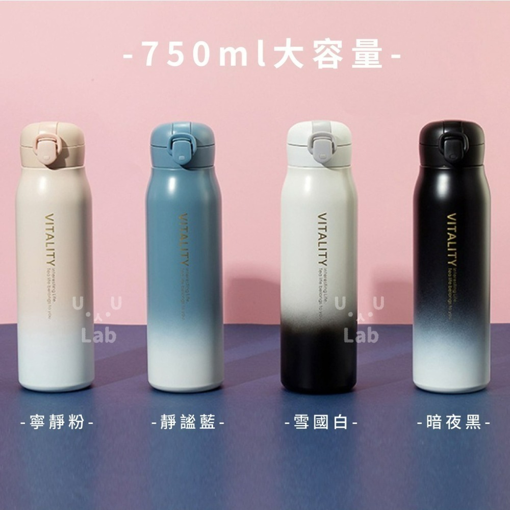 【H嚴選】保溫瓶 保溫杯 750ml 保溫水壺 漸層保溫瓶 漸層保溫杯 304不鏽鋼保溫杯 不鏽鋼保溫瓶 環保杯-細節圖7