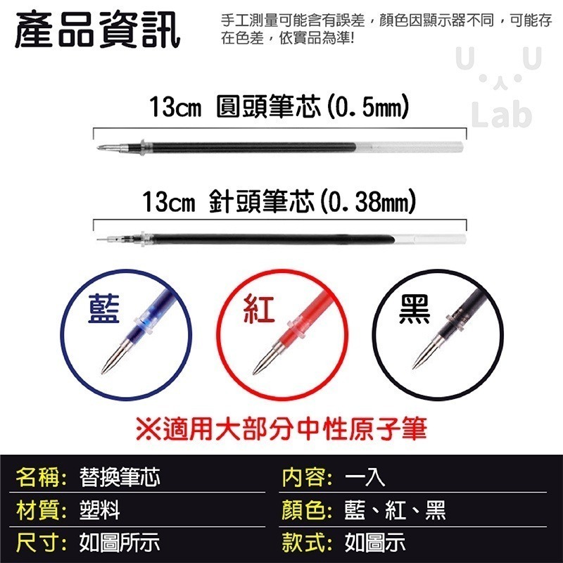 【新品 台灣現貨 】原子筆筆芯 中性筆 圓珠筆 水性筆 筆芯 鋼珠筆 簽字筆 記號筆 文具 事務用品 藍 黑 紅 5mm-細節圖5