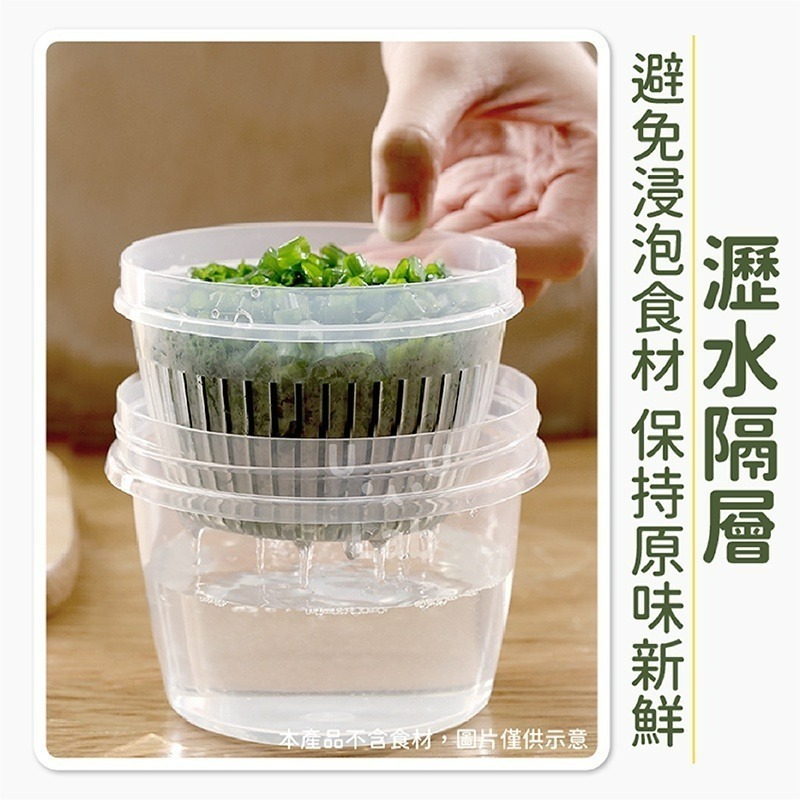 【新品上市 台灣現貨】蔥花保鮮盒 瀝水盒 瀝水保鮮盒 冰箱收納盒 水果盒 收納盒 保鮮盒 冰箱保鮮盒 水果保鮮盒 食物盒-細節圖2