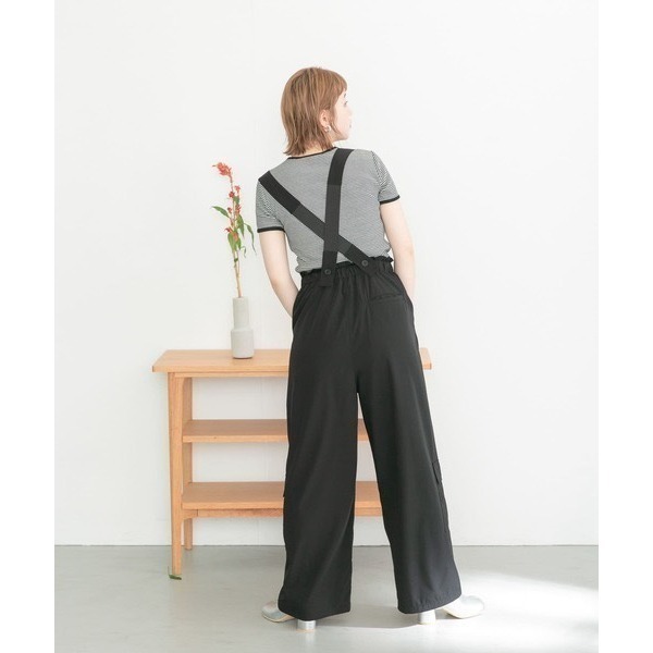 單件免運 🐈 快來帶走我的二手衣 🇯🇵 🐈 日本正品 KBF 2WAY工裝口袋吊帶褲 黑色 二手日牌 古著-細節圖9