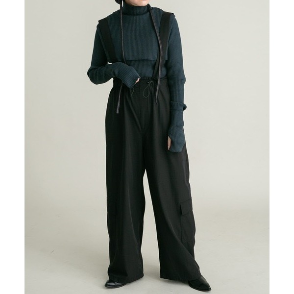 單件免運 🐈 快來帶走我的二手衣 🇯🇵 🐈 日本正品 KBF 2WAY工裝口袋吊帶褲 黑色 二手日牌 古著-細節圖10