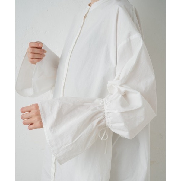 🐈快來帶走我的二手衣🐈 日本正品 Kastane 兩件組 高領短針織毛衣+長版白襯衫 SET 奶茶色 二手日牌 古著-細節圖8