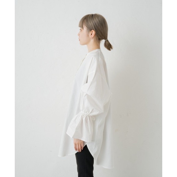 🐈快來帶走我的二手衣🐈 日本正品 Kastane 兩件組 高領短針織毛衣+長版白襯衫 SET 奶茶色 二手日牌 古著-細節圖9