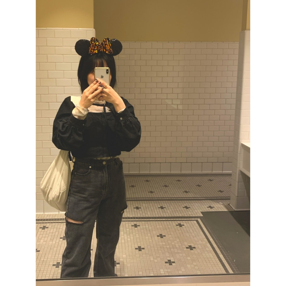 🐈 快來帶走我的二手衣 🇯🇵 🐈 日本正品 KBF IMOKO 聯名 牛仔背心外套組 黑色 二手日牌 古著-細節圖7