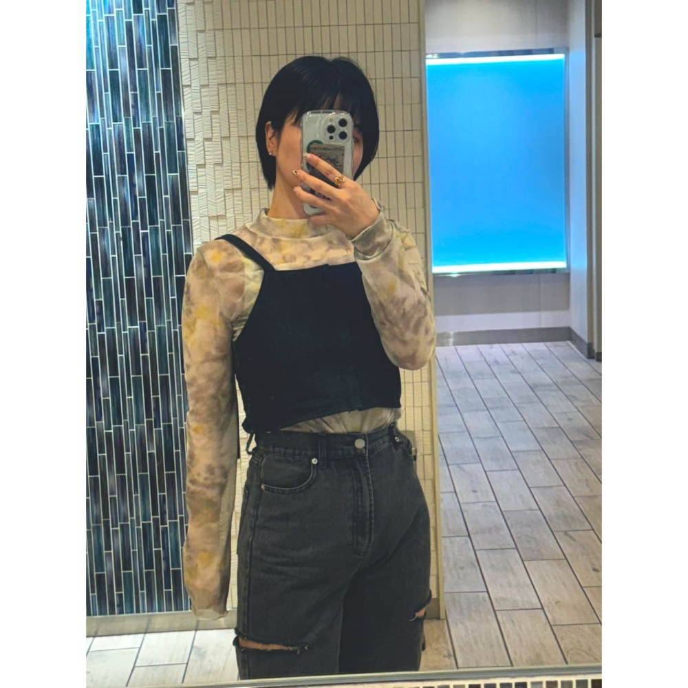 🐈 快來帶走我的二手衣 🇯🇵 🐈 日本正品 KBF IMOKO 聯名 牛仔背心外套組 黑色 二手日牌 古著-細節圖10