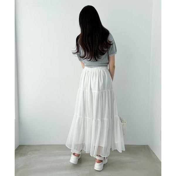 ✿ 單購 350 元 ✿ 購買賣場內衣服滿 2000 元可直接贈送 | Heather 夏日清涼 蛋糕紗裙 米白 日牌-細節圖4