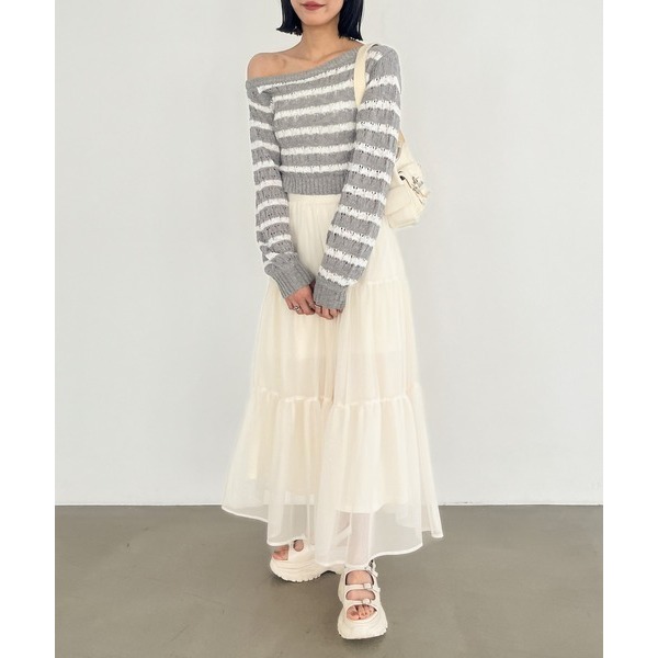 ✿ 單購 350 元 ✿ 購買賣場內衣服滿 2000 元可直接贈送 | Heather 夏日清涼 蛋糕紗裙 米白 日牌-細節圖5