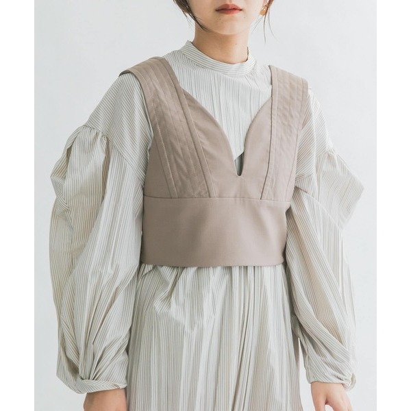 🐈 快來帶走我的二手衣 🇯🇵 🐈 日本正品 KBF 弧線短版背心 卡其色 二手日牌 古著-細節圖3