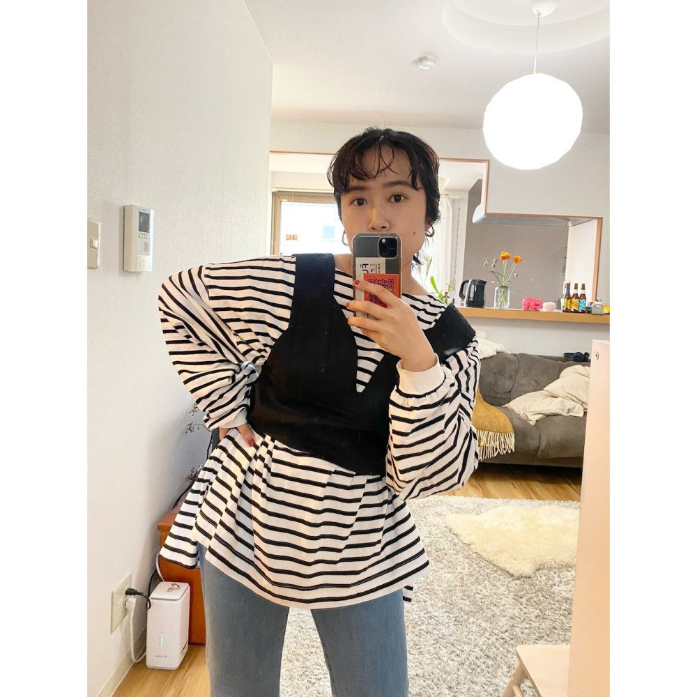 🐈 快來帶走我的二手衣 🇯🇵 🐈 日本正品 KBF 弧線短版背心 卡其色 二手日牌 古著-細節圖9