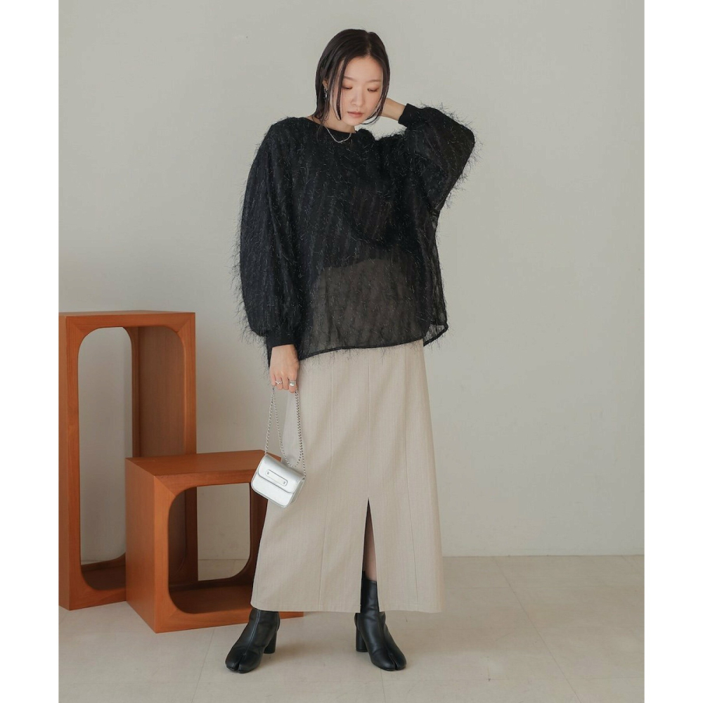 🐈 快來帶走我的二手衣 🇯🇵 🐈 日本正品 Bab 羽毛分層設計大學Tee 淡藍色 長袖上衣 二手日牌-細節圖9