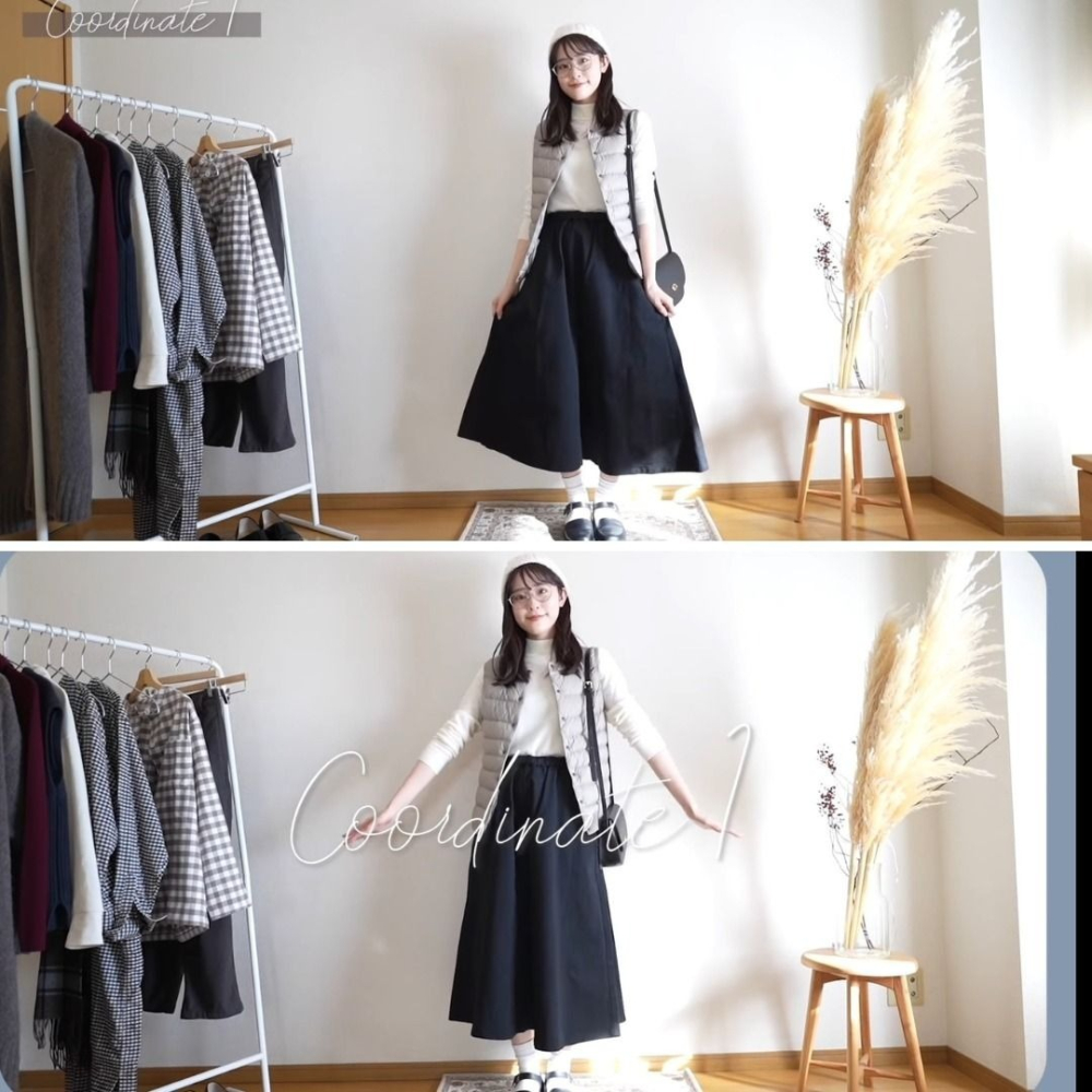 🐈 快來帶走我的二手衣🐈日本正品 無印良品 穿搭YT yubeshi ゆべし 同款 好看版型秋冬長裙 黑色 二手日牌-細節圖4