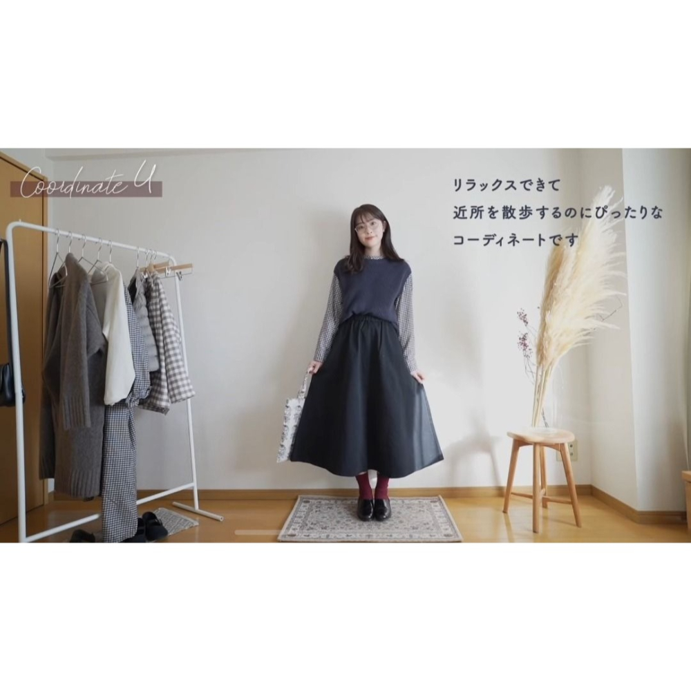 🐈 快來帶走我的二手衣🐈日本正品 無印良品 穿搭YT yubeshi ゆべし 同款 好看版型秋冬長裙 黑色 二手日牌-細節圖5