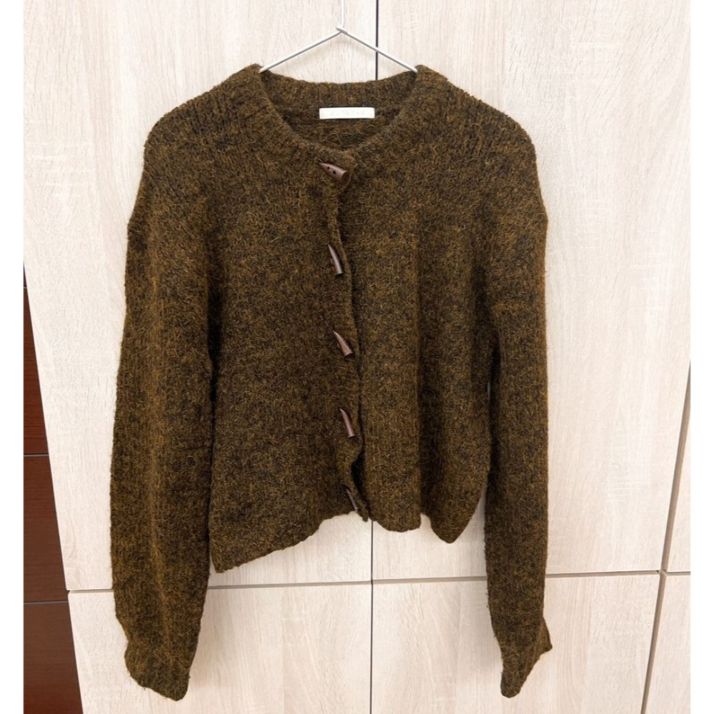 🐈 快來帶走我的二手衣 🇯🇵🐈 日雜感 韓國正品 正韓 norinori 日本選物店 混織毛茸茸牛角扣短外套-細節圖2