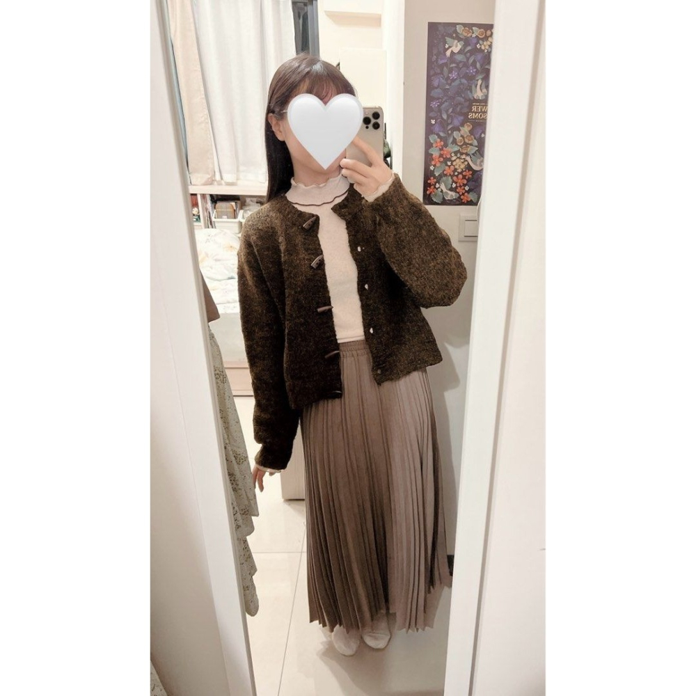 🐈 快來帶走我的二手衣 🇯🇵🐈 日雜感 韓國正品 正韓 norinori 日本選物店 混織毛茸茸牛角扣短外套-細節圖7