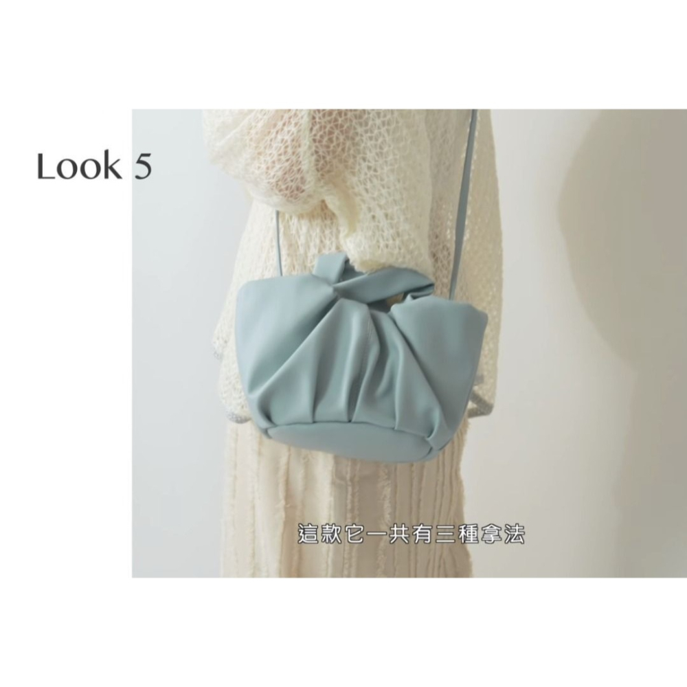 🐈 全新 快來帶走我的二手衣 🇯🇵 🐈 日本正品 midori 綠 羊角麵包皮革包 3way 淺藍色 日牌-細節圖2