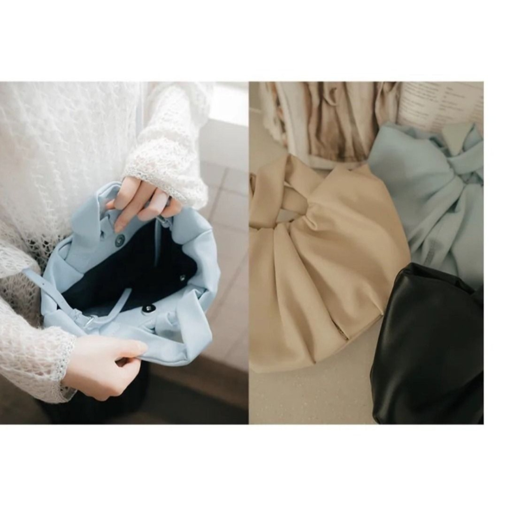 🐈 全新 快來帶走我的二手衣 🇯🇵 🐈 日本正品 midori 綠 羊角麵包皮革包 3way 淺藍色 日牌-細節圖3