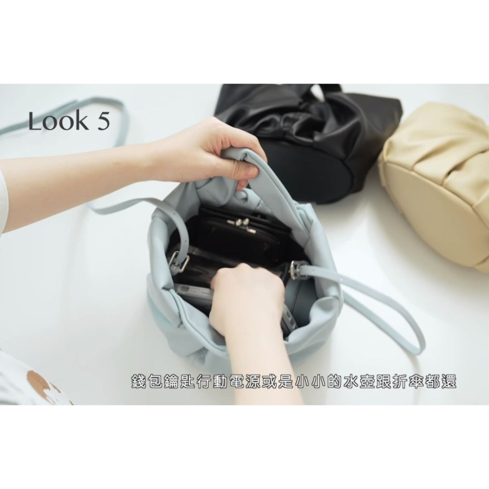 🐈 全新 快來帶走我的二手衣 🇯🇵 🐈 日本正品 midori 綠 羊角麵包皮革包 3way 淺藍色 日牌-細節圖4