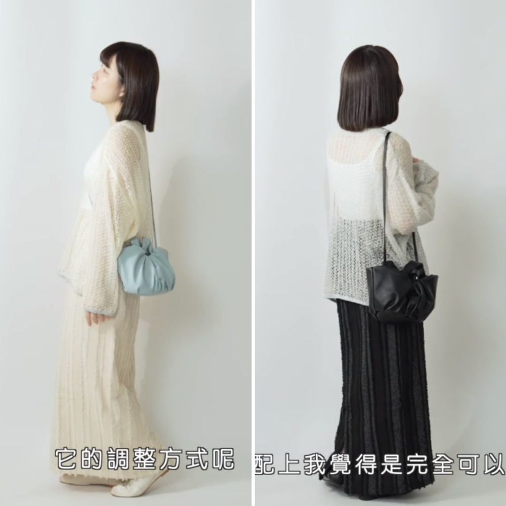 🐈 全新 快來帶走我的二手衣 🇯🇵 🐈 日本正品 midori 綠 羊角麵包皮革包 3way 淺藍色 日牌-細節圖9