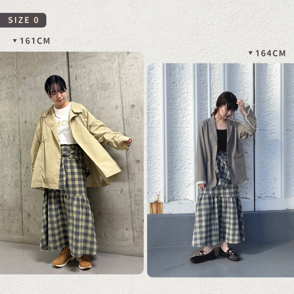 🐈 快來帶走我的二手衣 🇯🇵 🐈 日本正品 KBF 袖子打結格紋裙 芥末黃 二手日牌 古著-細節圖2