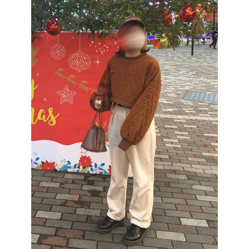 🐈 快來帶走我的二手衣 🇯🇵 🐈 日本正品 moi tytto 後開洞短版絎縫上衣 長袖 磚紅色 二手日牌 古著-細節圖8