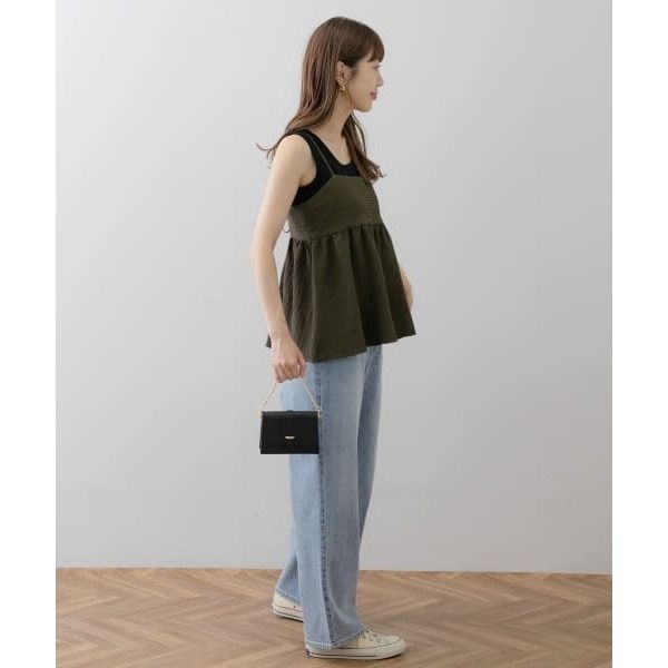 🐈 快來帶走我的二手衣 🇯🇵 🐈 日本正品 Sonny Label 後綁帶吊帶背心 深藍格紋 二手日牌 古著-細節圖4