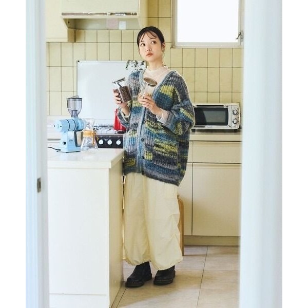 🐈 快來帶走我的二手衣 🇯🇵 🐈 日本正品 FREAK＇S STORE 淺灰綠腰帶工裝裙 抽繩設計 大口袋 日牌-細節圖6