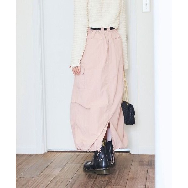 🐈 快來帶走我的二手衣 🇯🇵 🐈 日本正品 FREAK＇S STORE 淺灰綠腰帶工裝裙 抽繩設計 大口袋 日牌-細節圖7