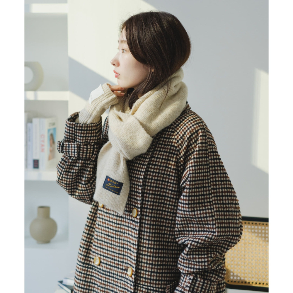 🐈 快來帶走我的二手衣 🇯🇵 🐈 日本正品 Kastane 圍巾袖套收納袋 SET 米色 日牌古著-細節圖3