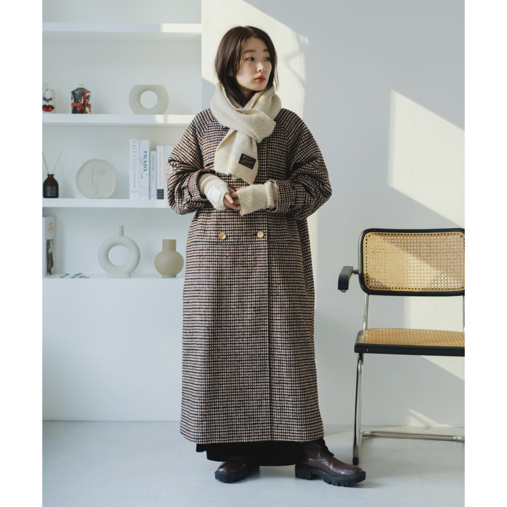 🐈 快來帶走我的二手衣 🇯🇵 🐈 日本正品 Kastane 圍巾袖套收納袋 SET 米色 日牌古著-細節圖4