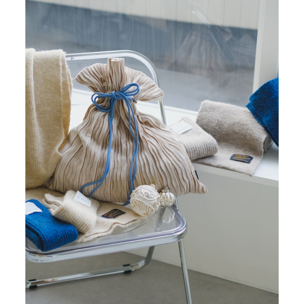 🐈 快來帶走我的二手衣 🇯🇵 🐈 日本正品 Kastane 圍巾袖套收納袋 SET 米色 日牌古著-細節圖6