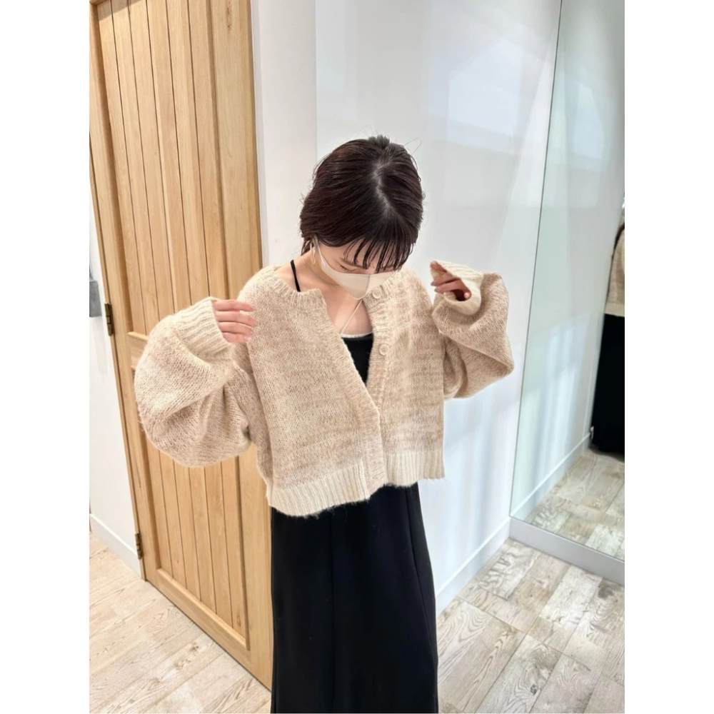 🐈 快來帶走我的二手衣 🇯🇵 🐈 日本正品 Kastane 混色毛線 3way 短版針織外套 米色 二手日牌-細節圖5