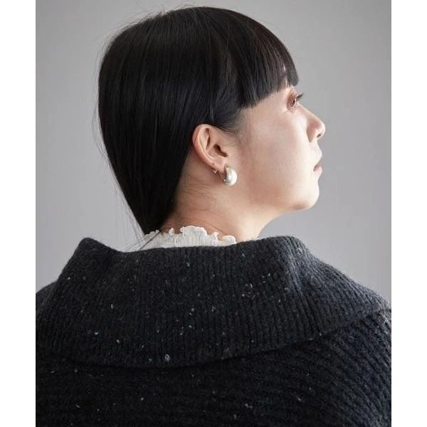 🐈 快來帶走我的二手衣 🇯🇵 🐈 日本正品 LOWRYS FARM 可愛大領混織短版上衣 炭黑色 二手日牌 古著-細節圖3