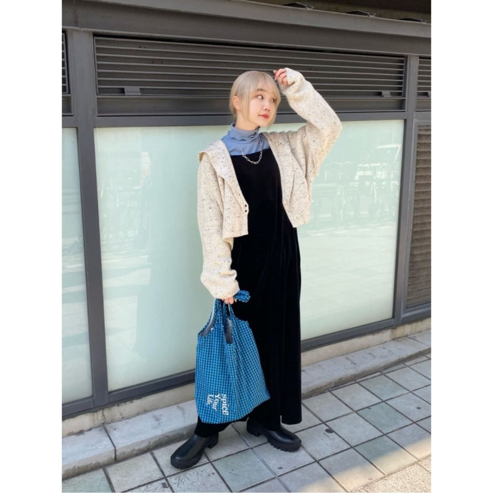 🐈 快來帶走我的二手衣 🇯🇵 🐈 日本正品 Kastane 海軍領短版針織毛衣 混色米色 罩衫外套 二手日牌-細節圖5