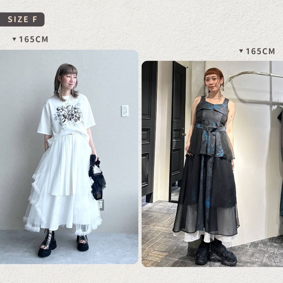 🐈 全新 快來帶走我的二手衣 🇯🇵 🐈 日本正品 HARE 女百褶設計拼接壓紋荷葉長裙 白色 日牌-細節圖2