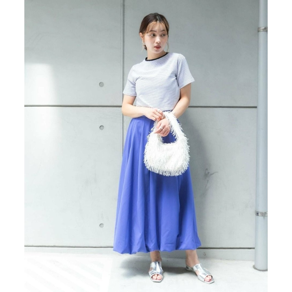 🐈 快來帶走我的二手衣 🇯🇵 🐈 日本正品 SENSE OF PLACE 花苞素色氣球裙 都會藍 M號 二手日牌-細節圖2